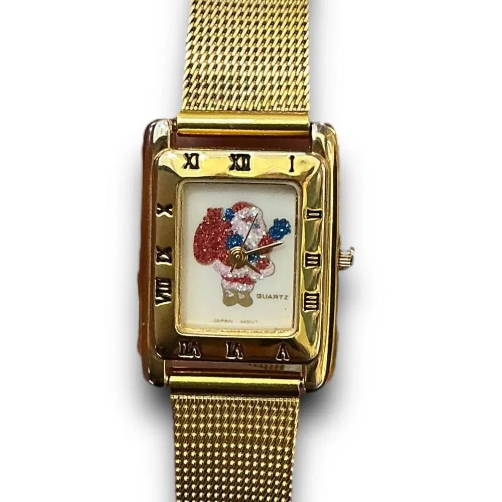 Vintage Nelsonic Quartz Gold Toned Santa Claus Watch